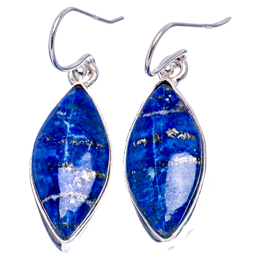 Lapis Lazuli Earrings 1 3/8" (.925 Sterling Silver)