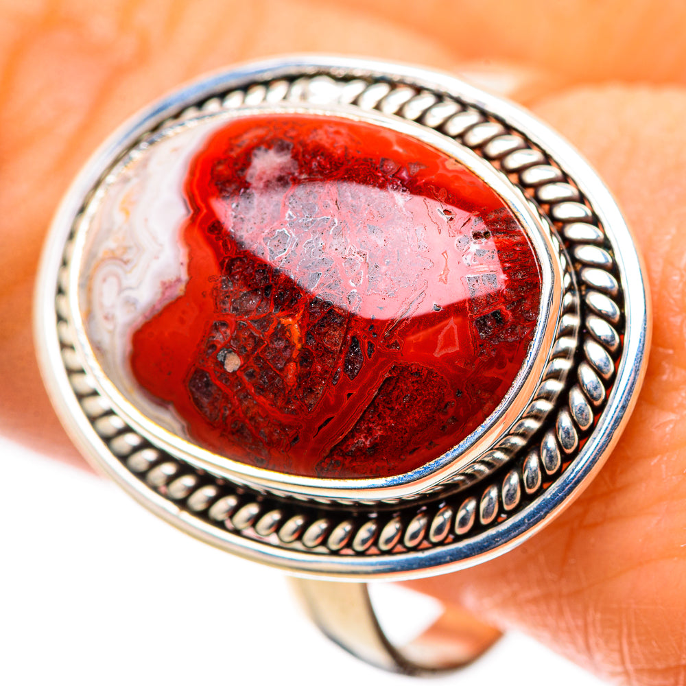 Crazy Lace Agate 925 Sterling Silver Ring Size 10.5 (925 Sterling Silver) RING139606