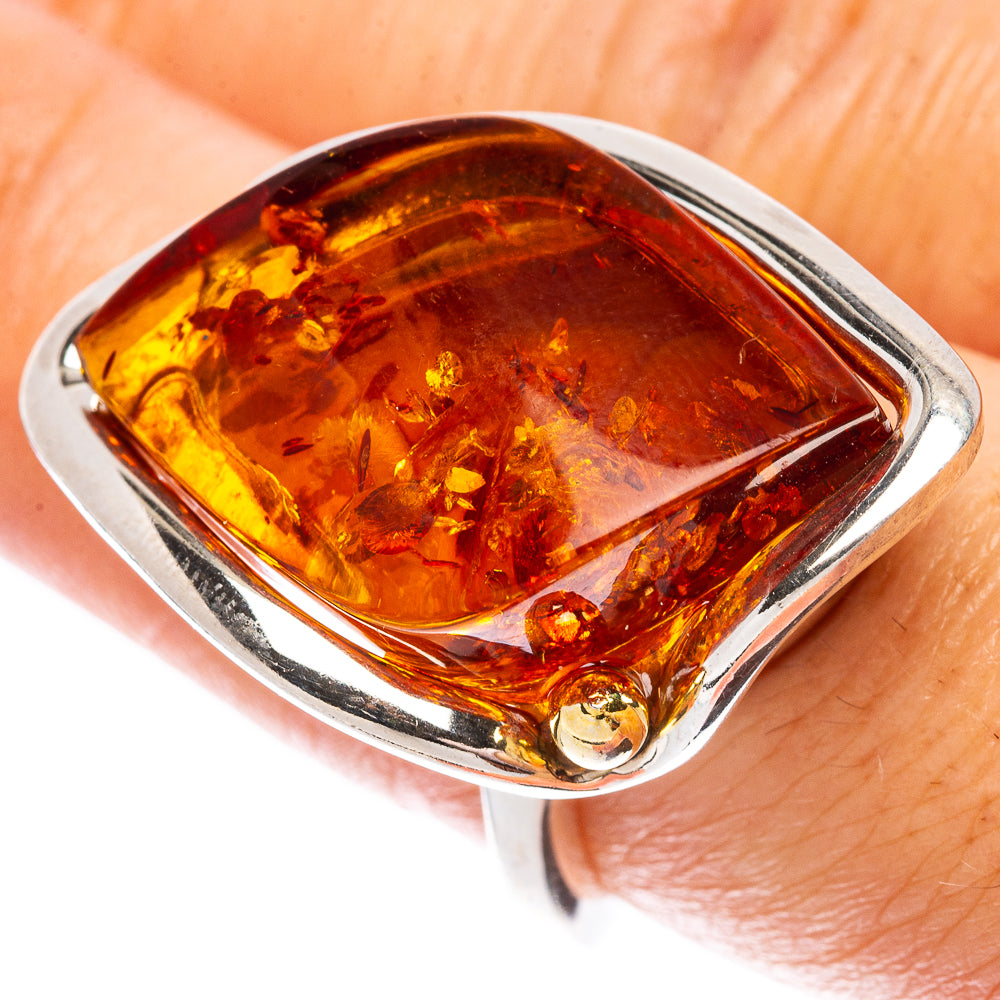 Baltic Amber Ring Size 7.5 (925 Sterling Silver) R1851