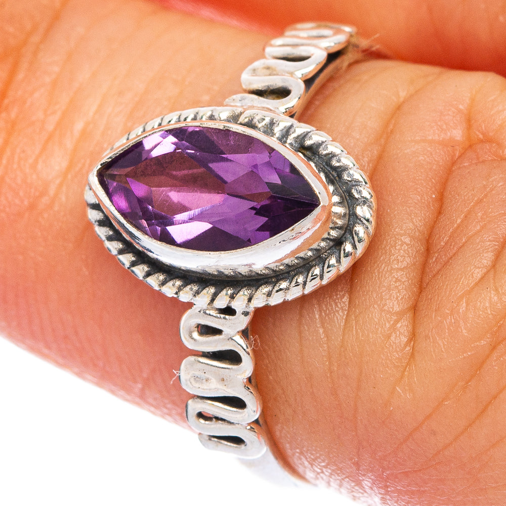 Faceted Amethyst Dainty Ring Size 5.75 (925 Sterling Silver) R145632