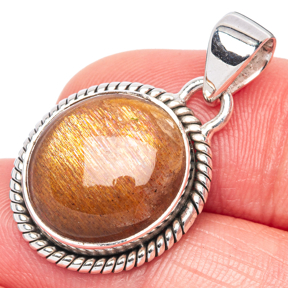 Sunstone Pendant 1 1/8" (925 Sterling Silver) P40917