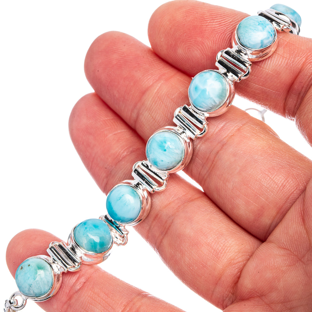 Larimar Bracelets 6 1/2 To 8 1/8" (925 Sterling Silver) B90327