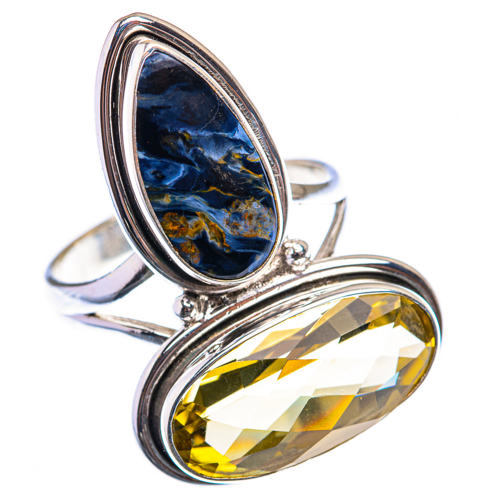 Large Faceted Citrine, Pietersite Ring Size 11 (925 Sterling Silver) RING140015
