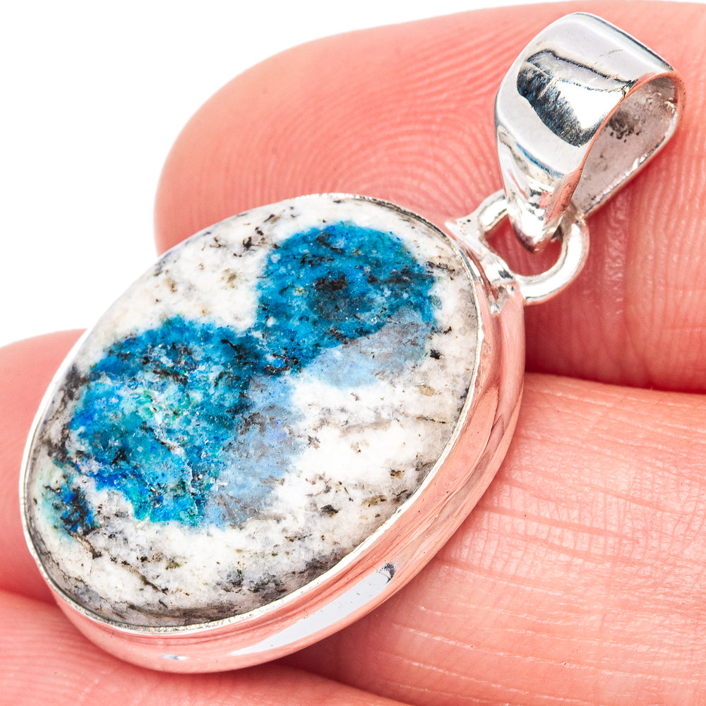 K2 Blue Azurite Pendant 1 3/8" (925 Sterling Silver) P40939