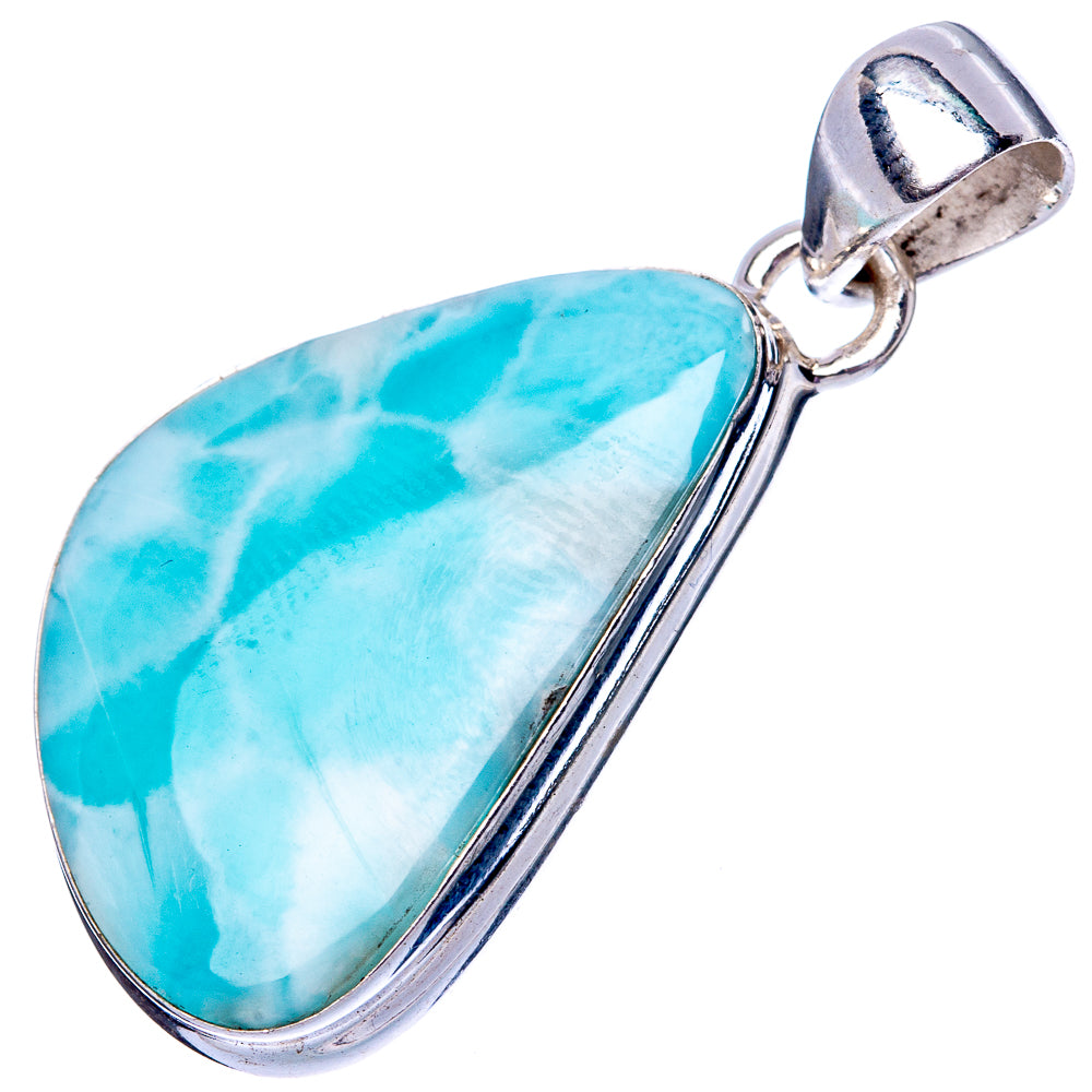 Larimar 925 Sterling Silver Pendant 1 1/2" (925 Sterling Silver) P42682