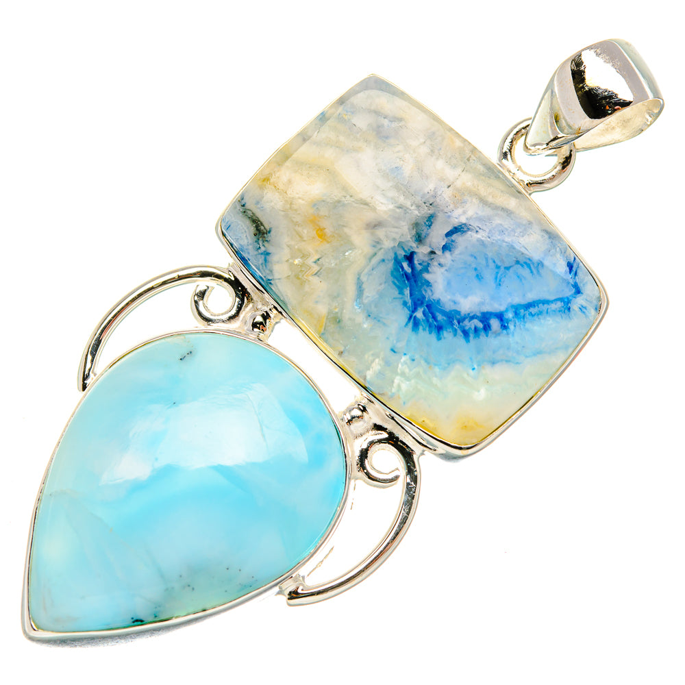 Blue Scheelite, Larimar Pendant 2 1/4" (925 Sterling Silver) PD37894