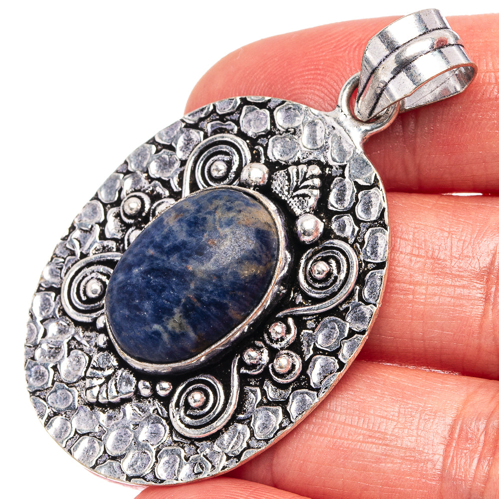 Sodalite Pendant 2 1/8" (German Silver)