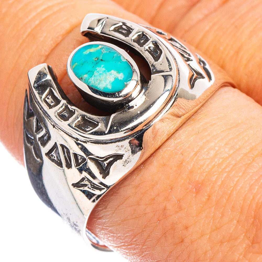Arizona Turquoise Native Style Horseshoe Ring Size 9.5 (.925 Sterling Silver)