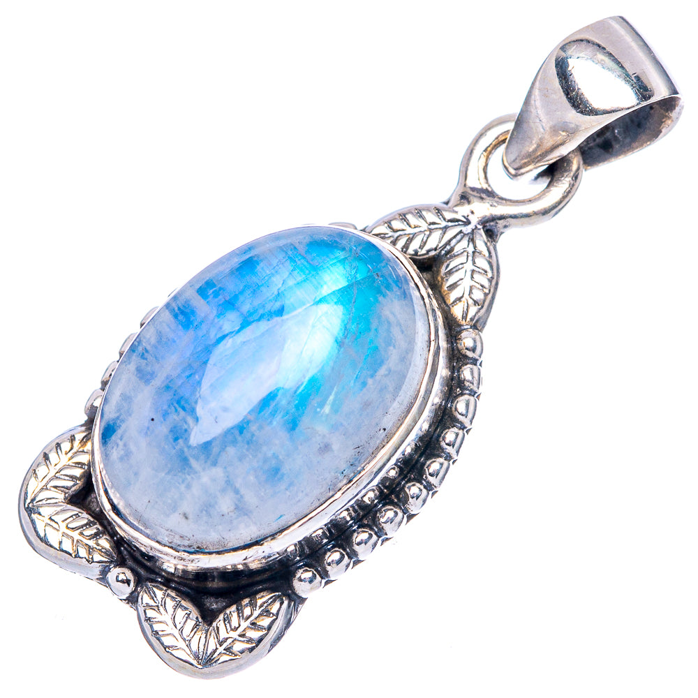 Rainbow Moonstone Pendant 1 1/4" (925 Sterling Silver) P42476