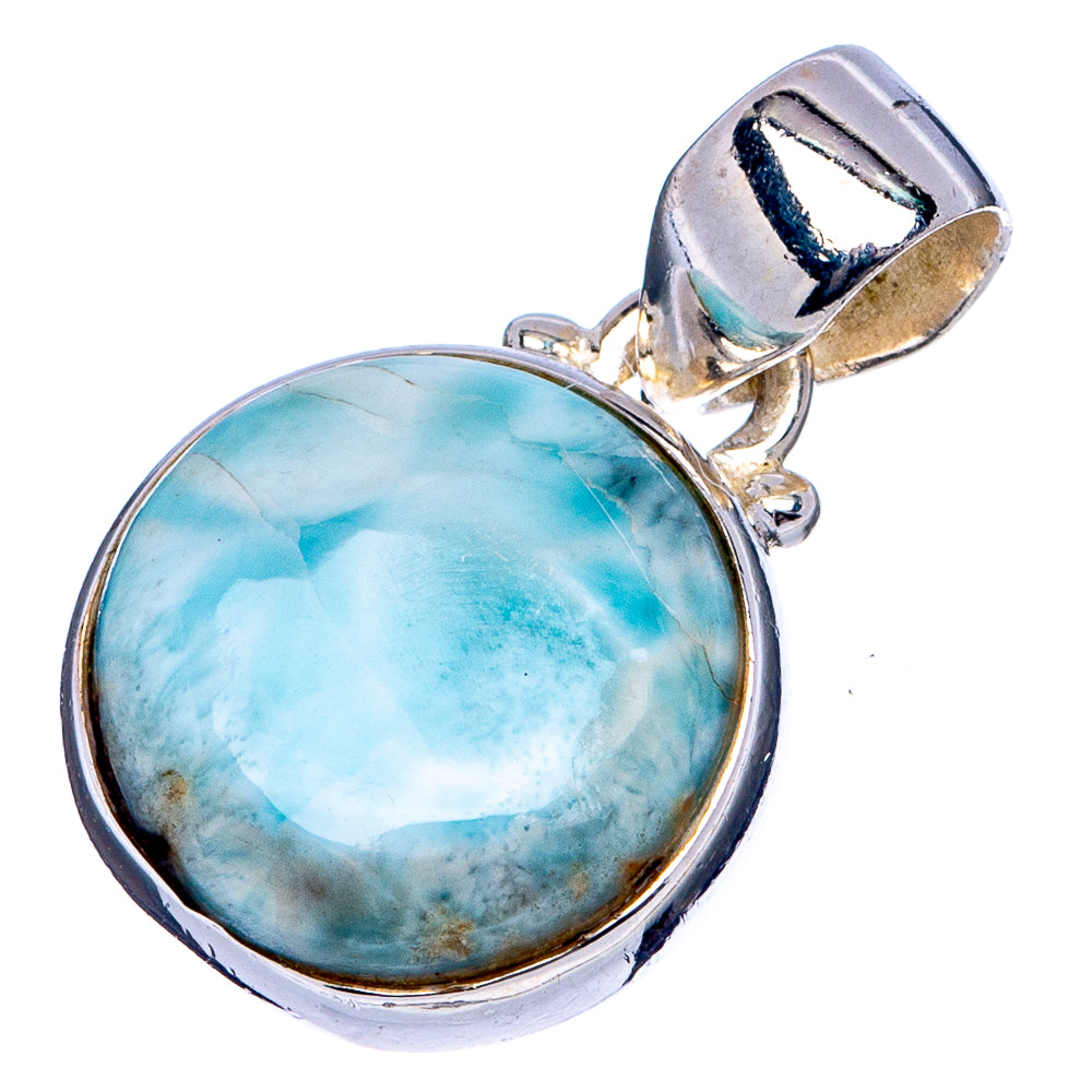 Rare Larimar Pendant 7/8" (.925 Sterling Silver)
