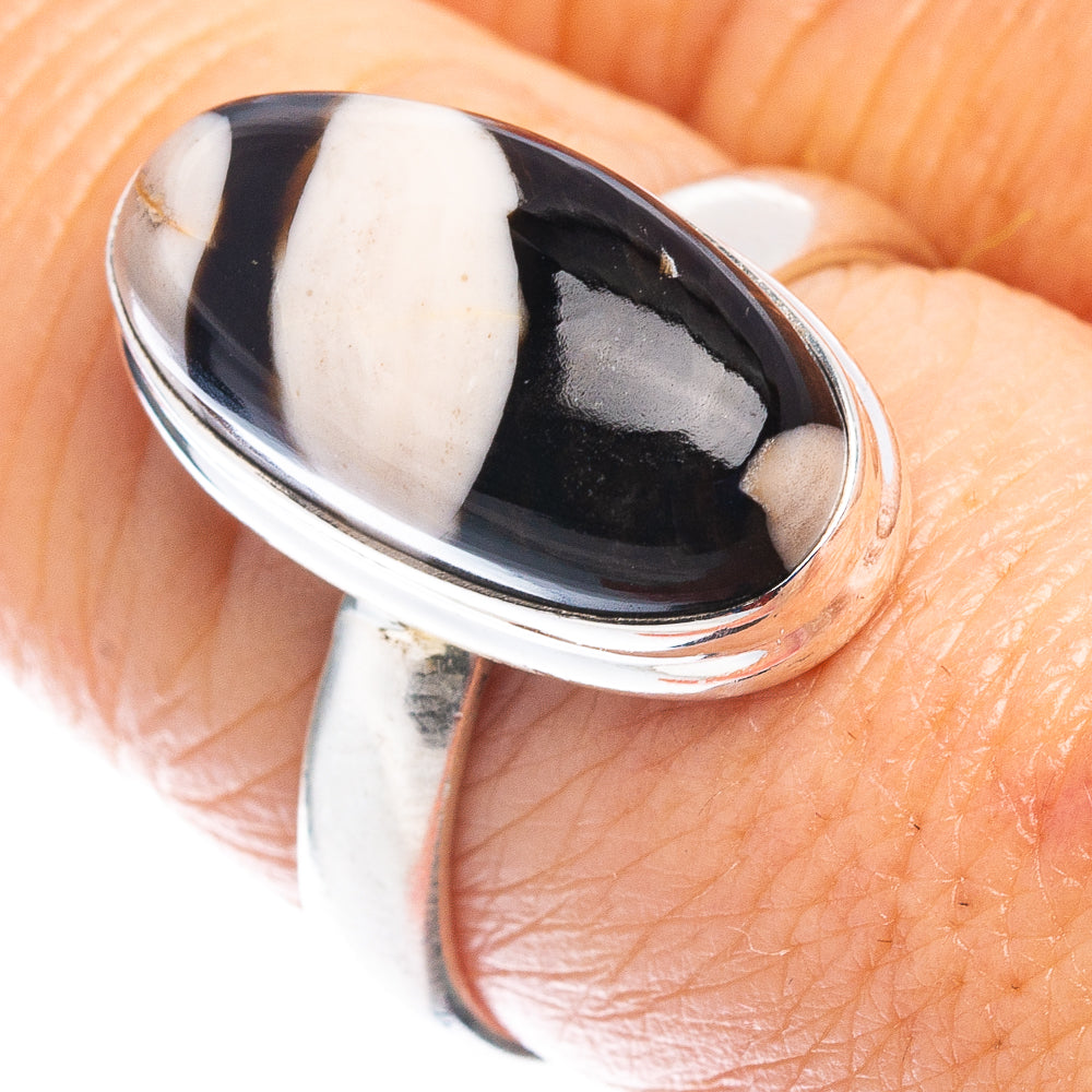 Peanut Wood Jasper Ring Size 8 (.925 Sterling Silver)