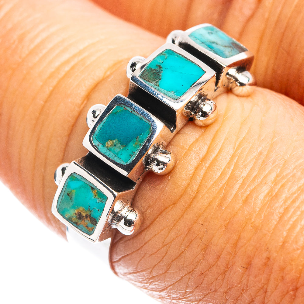 Native Style Mohave Turquoise Ring Size 7.75 (.925 Sterling Silver)
