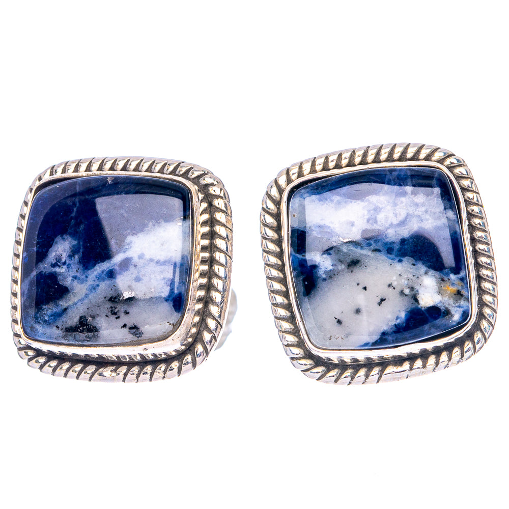 Sodalite Earrings 5/8" (925 Sterling Silver) E1563