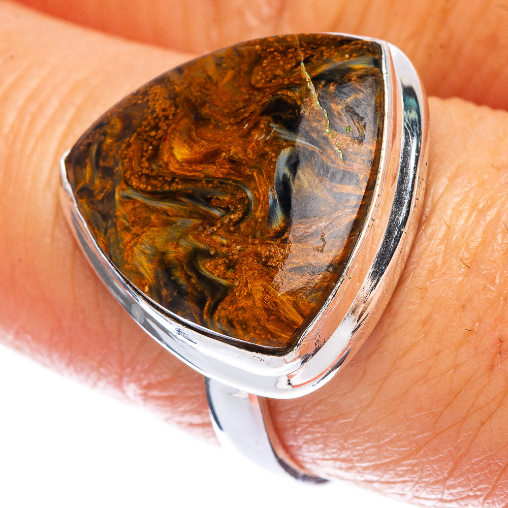 Rare Golden Peitersite Ring Size 8 (925 Sterling Silver) R146644