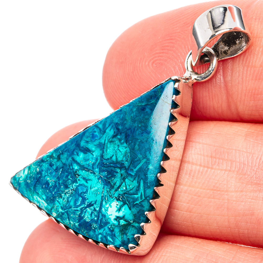 Shattuckite Pendant 1 5/8" (.925 Sterling Silver)