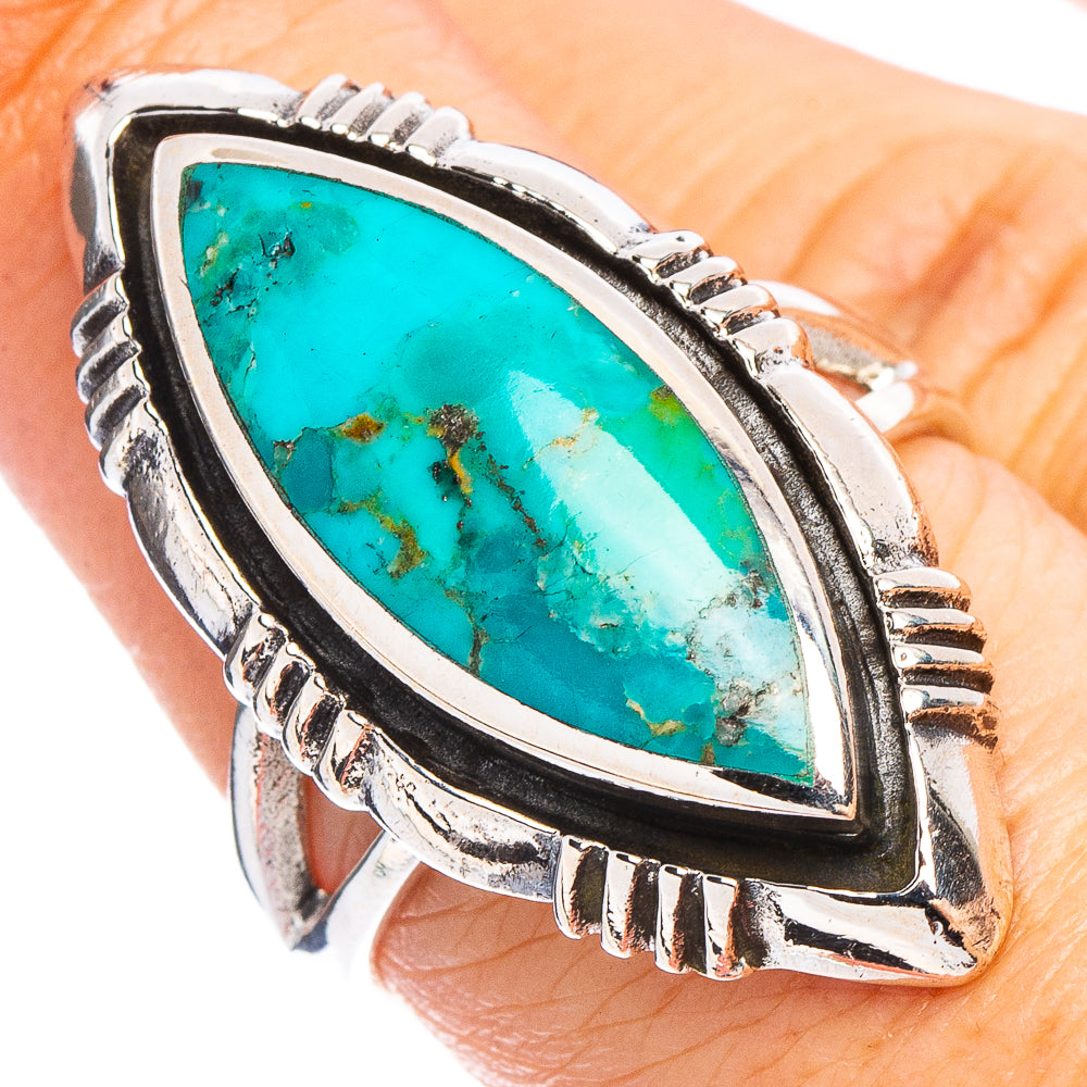 Arizona Turquoise Native Style Ring Size 7.75 (.925 Sterling Silver)