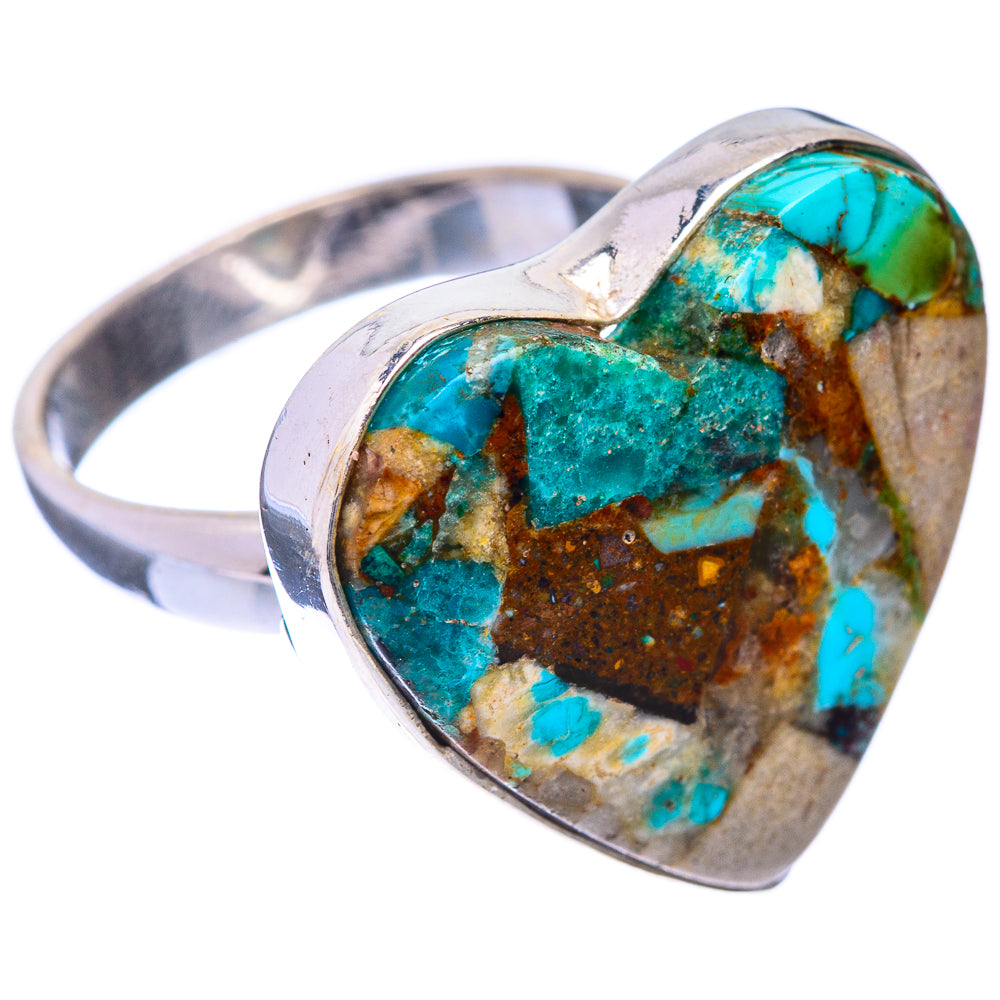Blue Copper Composite Turquoise Ring Size 6.75 (925 Sterling Silver) R141555