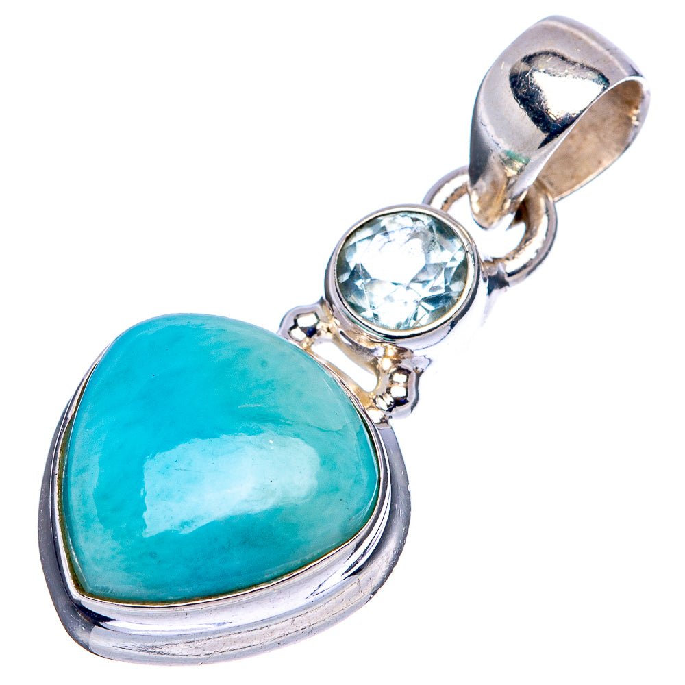 Rare Larimar Pendant 1 1/4" (.925 Sterling Silver)