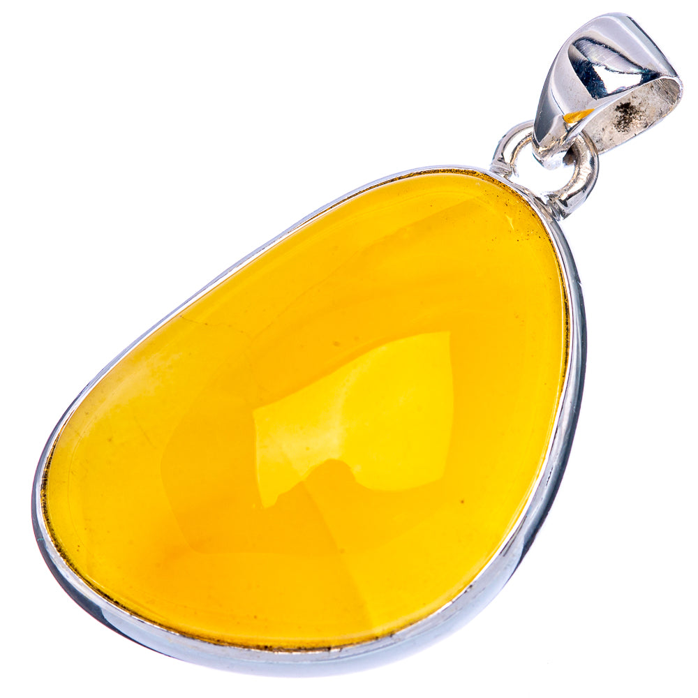 Amber Pendant 1 5/8" (925 Sterling Silver) P41620