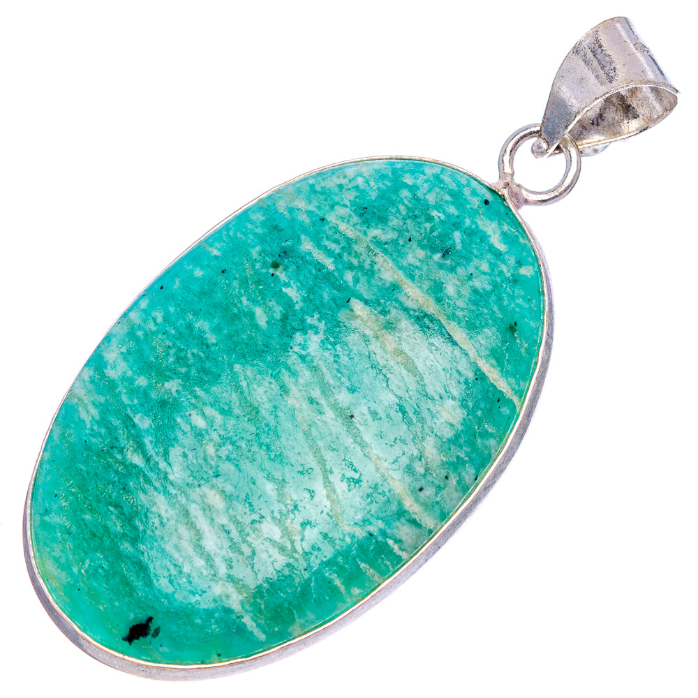 Amazonite Pendant 2" (Silver Plated)