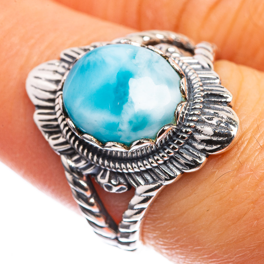 Larimar 925 Sterling Silver Ring Size 7.25