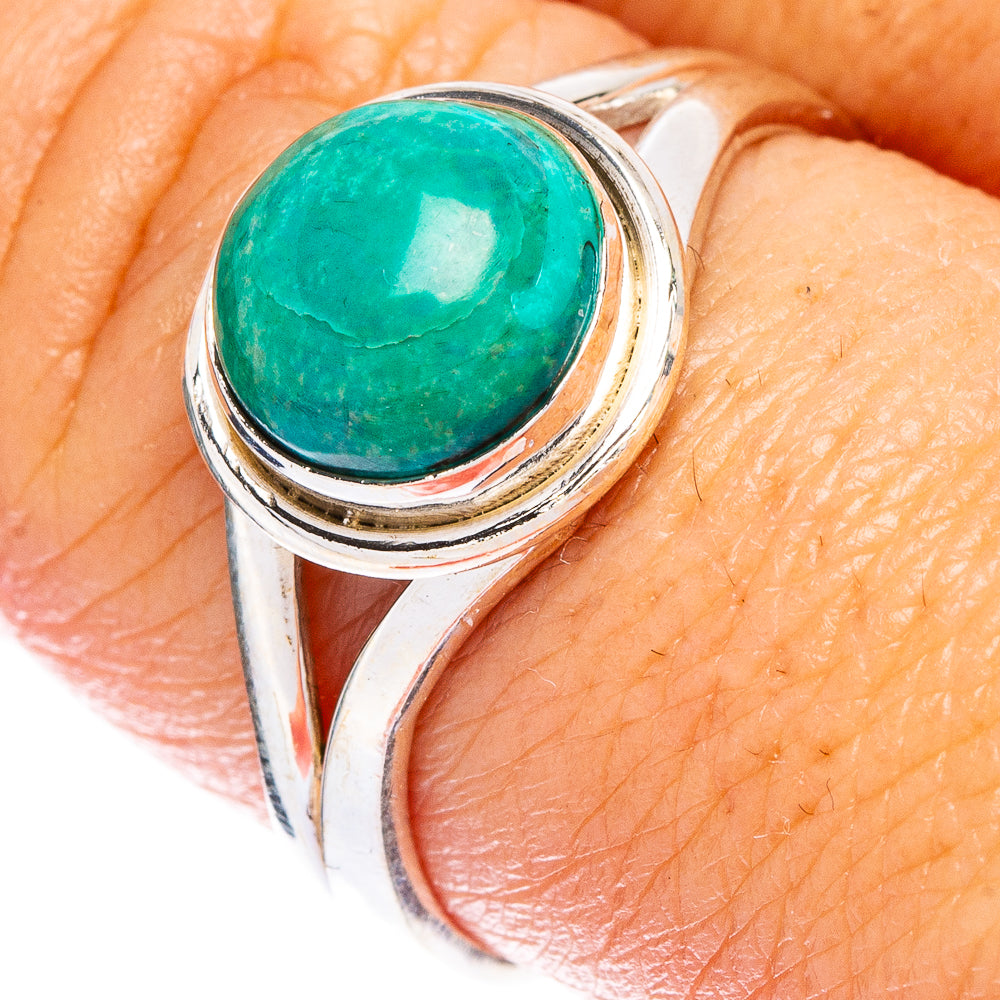 Malachite Dainty Ring Size 9 (925 Sterling Silver) R146861