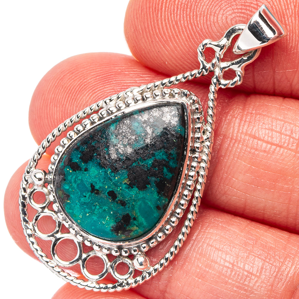 Premium Shattuckite Pendant 1 5/8" (.925 Sterling Silver)