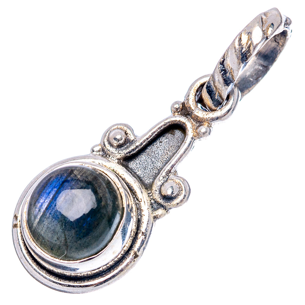 Dainty Labradorite Pendant 1" (.925 Sterling Silver)