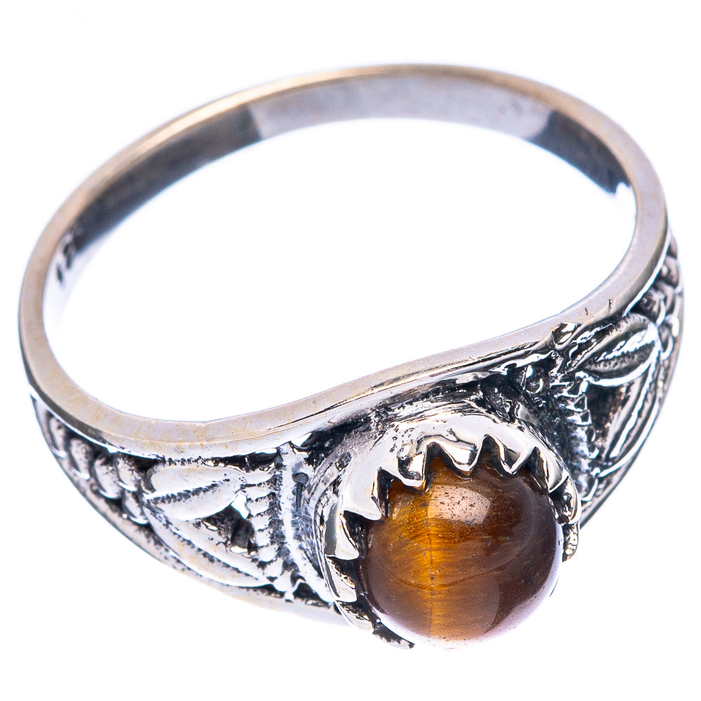 Tiger Eye Dainty Ring Size 6.5 (925 Sterling Silver) R5923