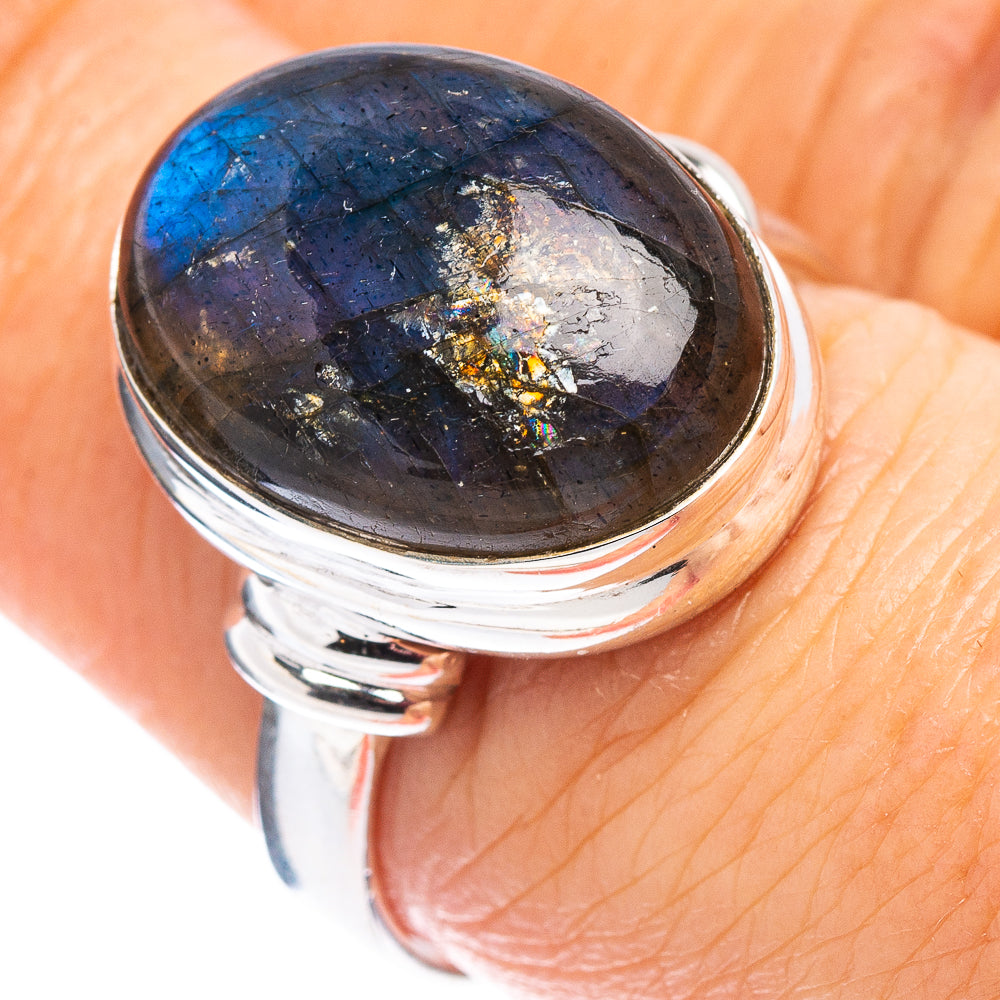 Labradorite Ring Size 7.75 (.925 Sterling Silver)