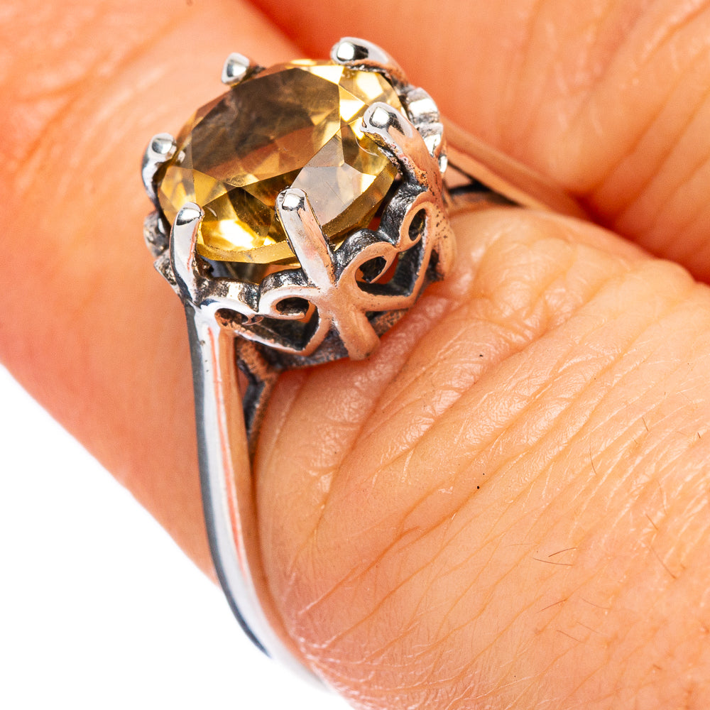Faceted Citrine Ring Size 7 (925 Sterling Silver) R2345