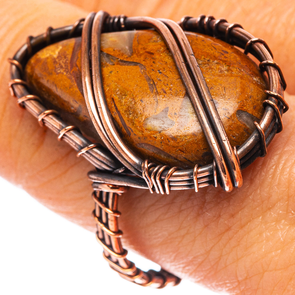 Kaleidoscope Jasper Ring Size 8.5 (Oxidized Copper)