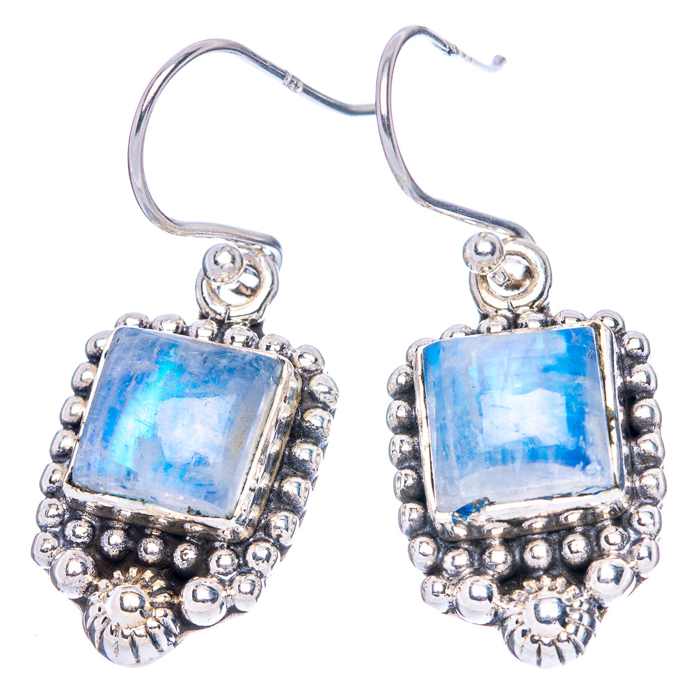 Rainbow Moonstone Earrings 1 1/4" (925 Sterling Silver) E1362