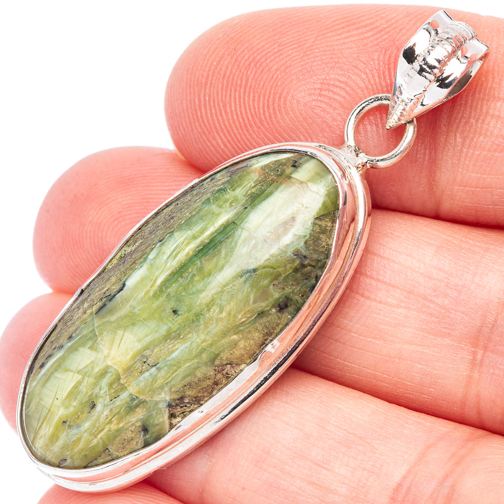 Green Swiss Opal Pendant 1 7/8" (925 Sterling Silver) P44423