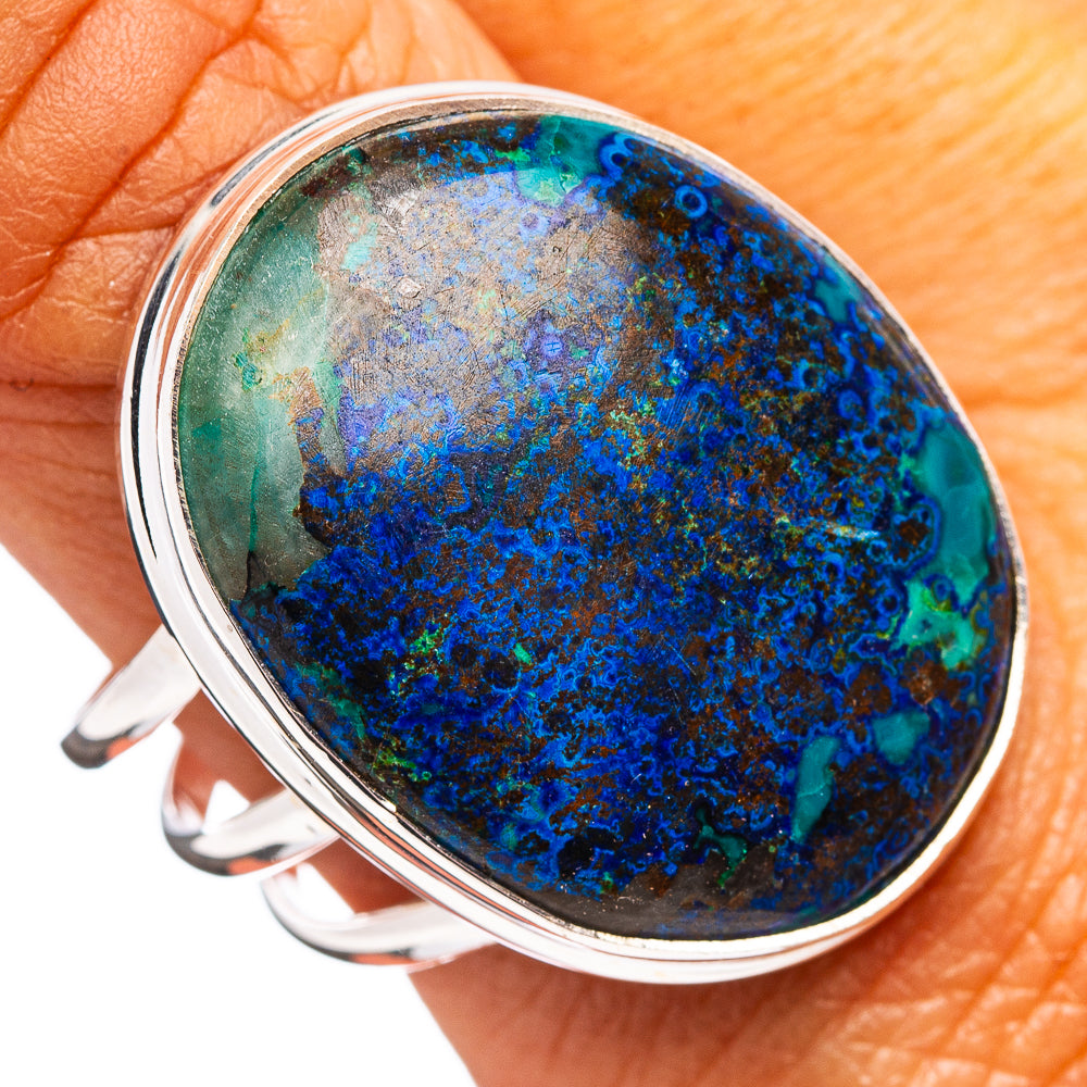Premium Azurite Malachite Ring Size 10.5 (.925 Sterling Silver)