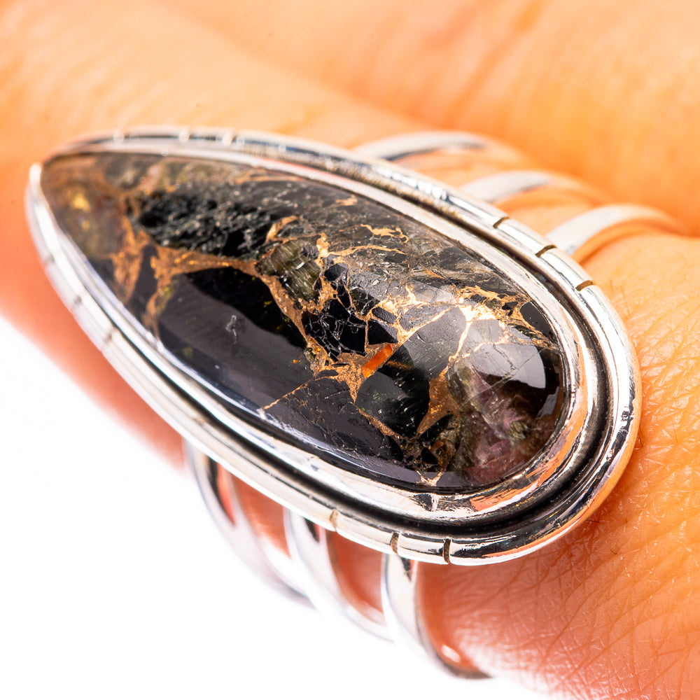 Large Mohave Black Onyx Ring Size 9 (925 Sterling Silver) R140628