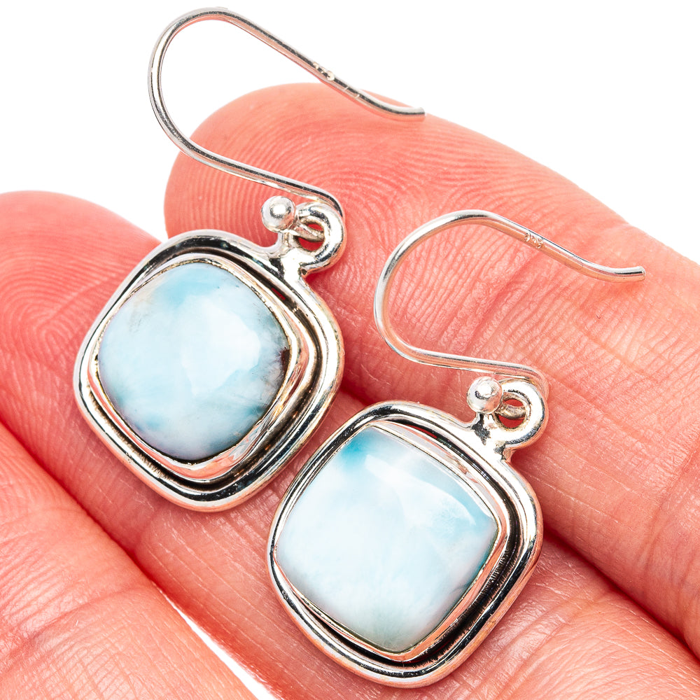 Larimar Earrings 1 1/8" (925 Sterling Silver) E1914