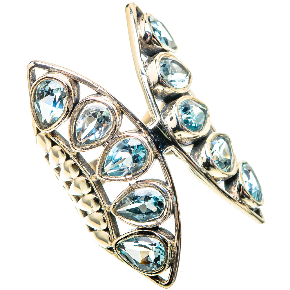 Large Blue Topaz 925 Sterling Silver Ring Size 5.75 (925 Sterling Silver) RING139663