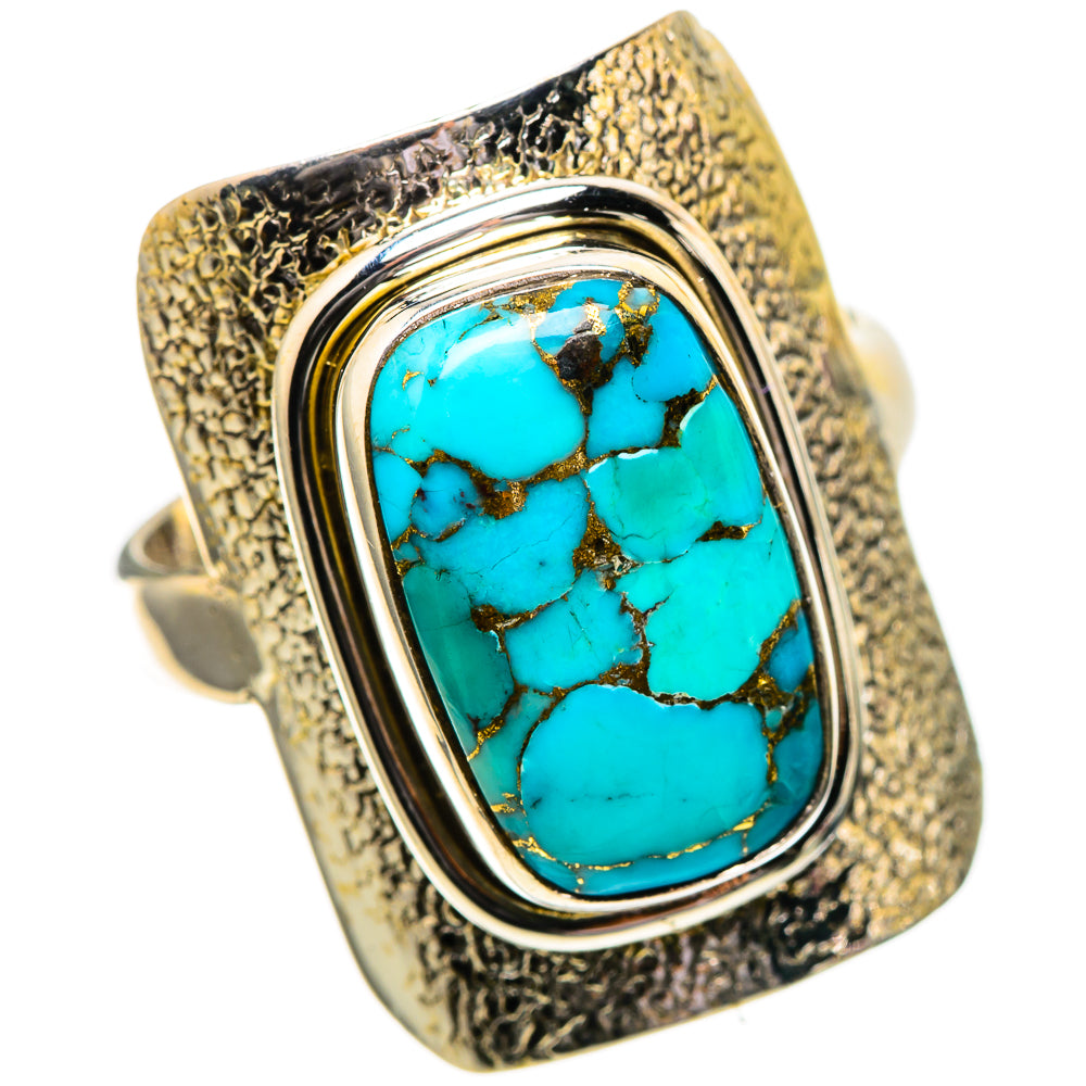 Blue Copper Composite Turquoise Ring Size 9.25 (925 Sterling Silver) RING137906