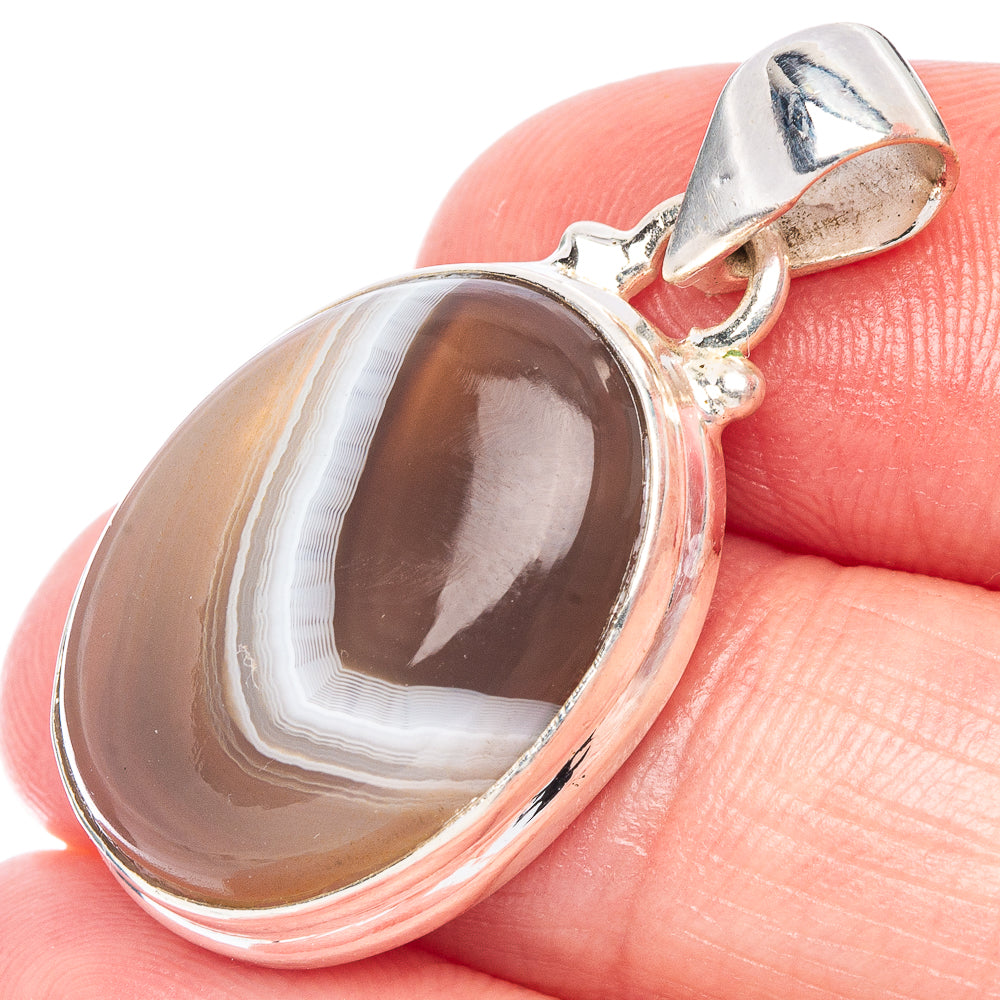 Botswana Agate Pendant 1 1/4" (925 Sterling Silver) P44529