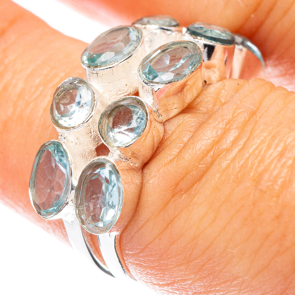 Blue Topaz 925 Sterling Silver Ring Size 6.5 (925 Sterling Silver) R5447