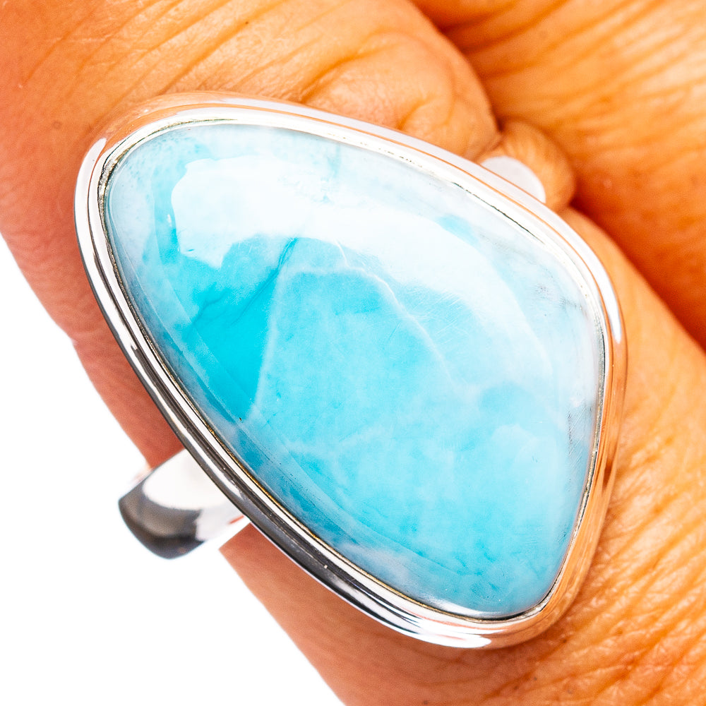 Premium Larimar Ring Size 9 (.925 Sterling Silver)