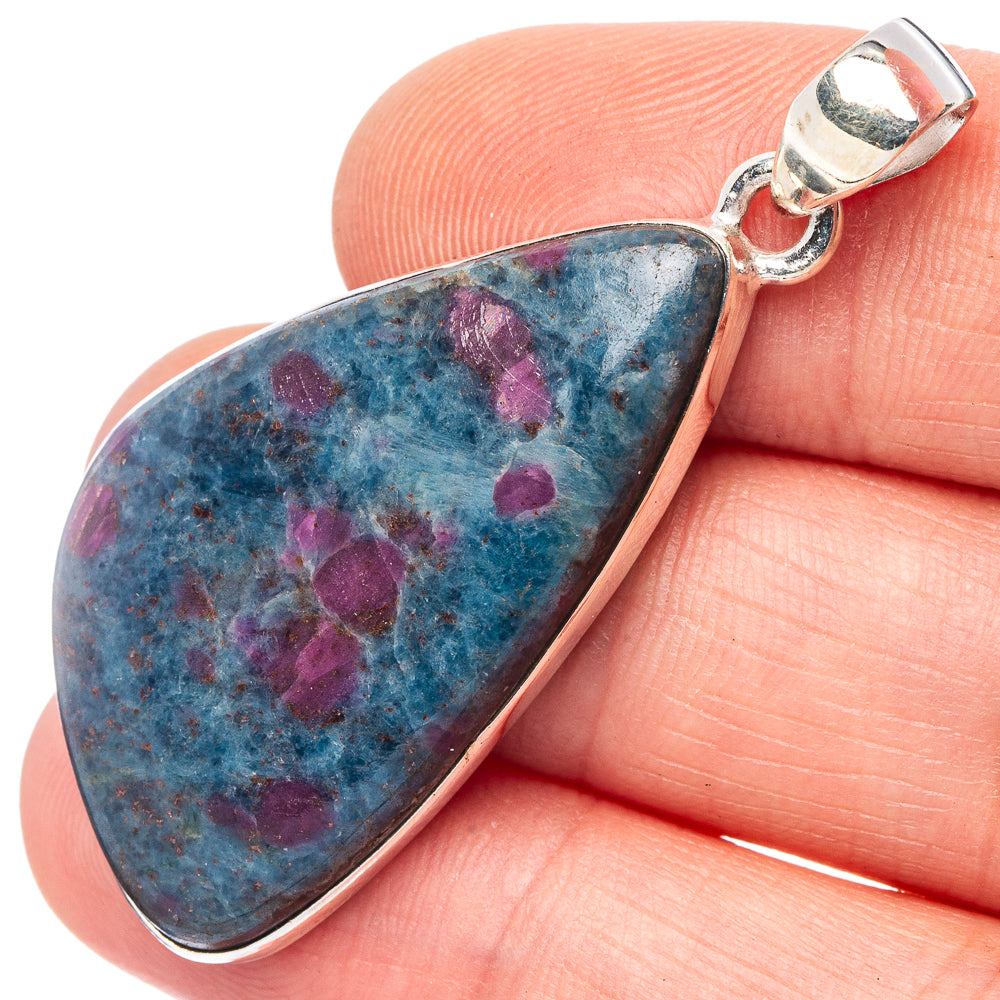 Ruby Fuchsite Pendant 1 3/4" (925 Sterling Silver) P43165