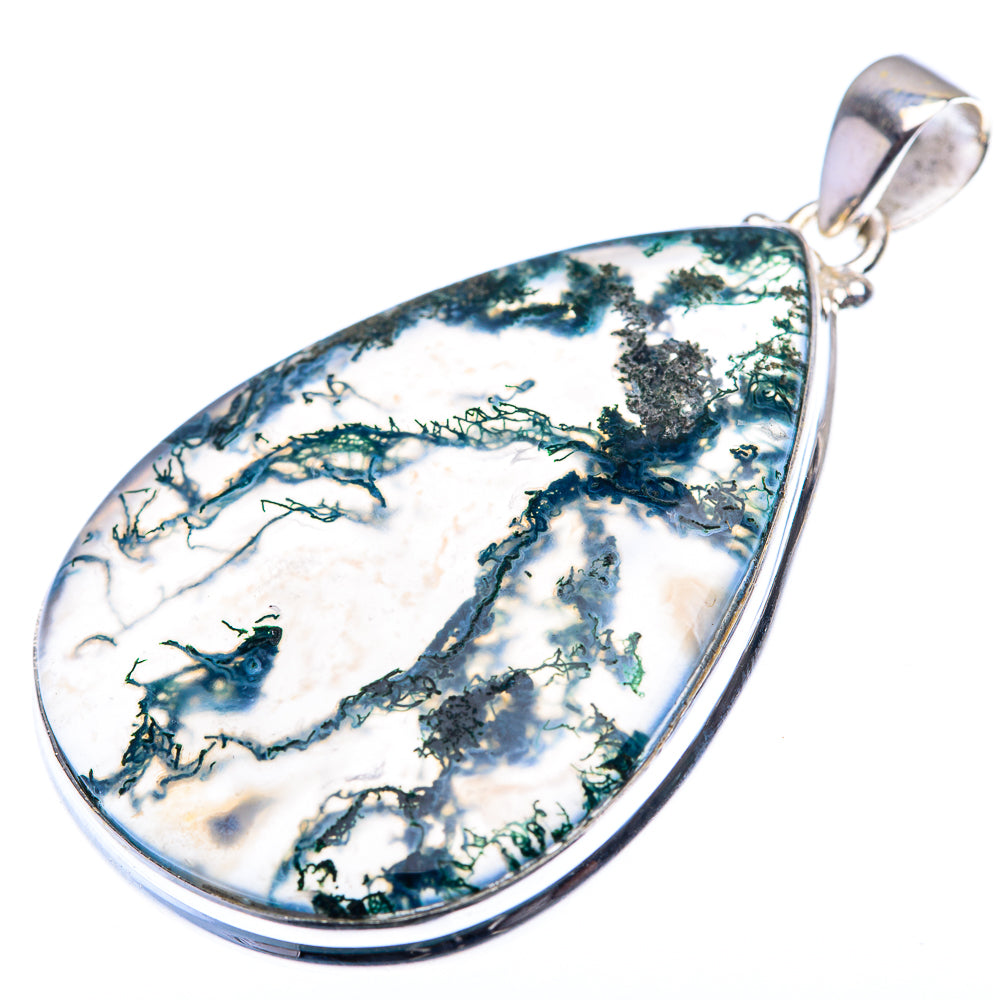 Green Moss Agate Pendant 2" (925 Sterling Silver) PD38486