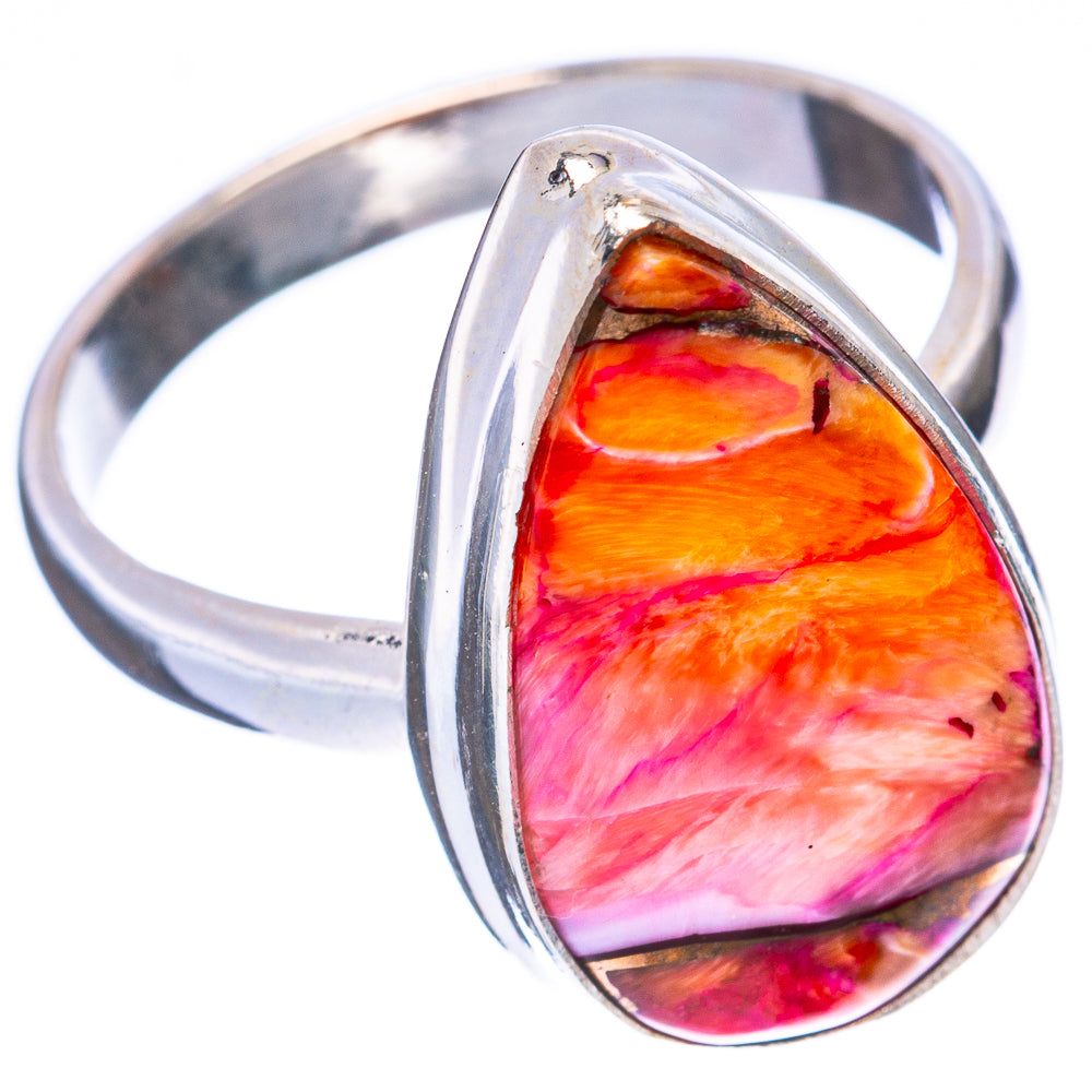 Kingman Pink Dahlia Turquoise Ring Size 9.75 (925 Sterling Silver) R3134