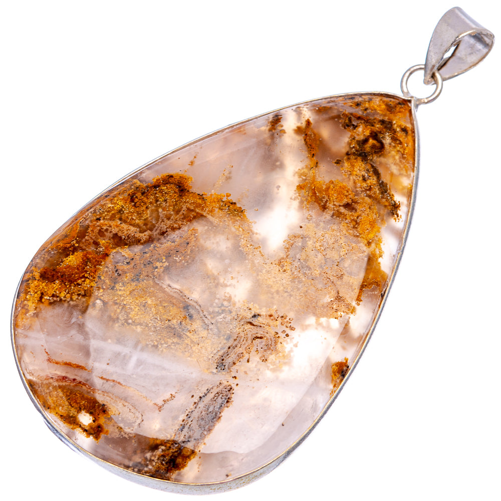 Tube Agate Pendant 2 5/8" (Silver Plated)