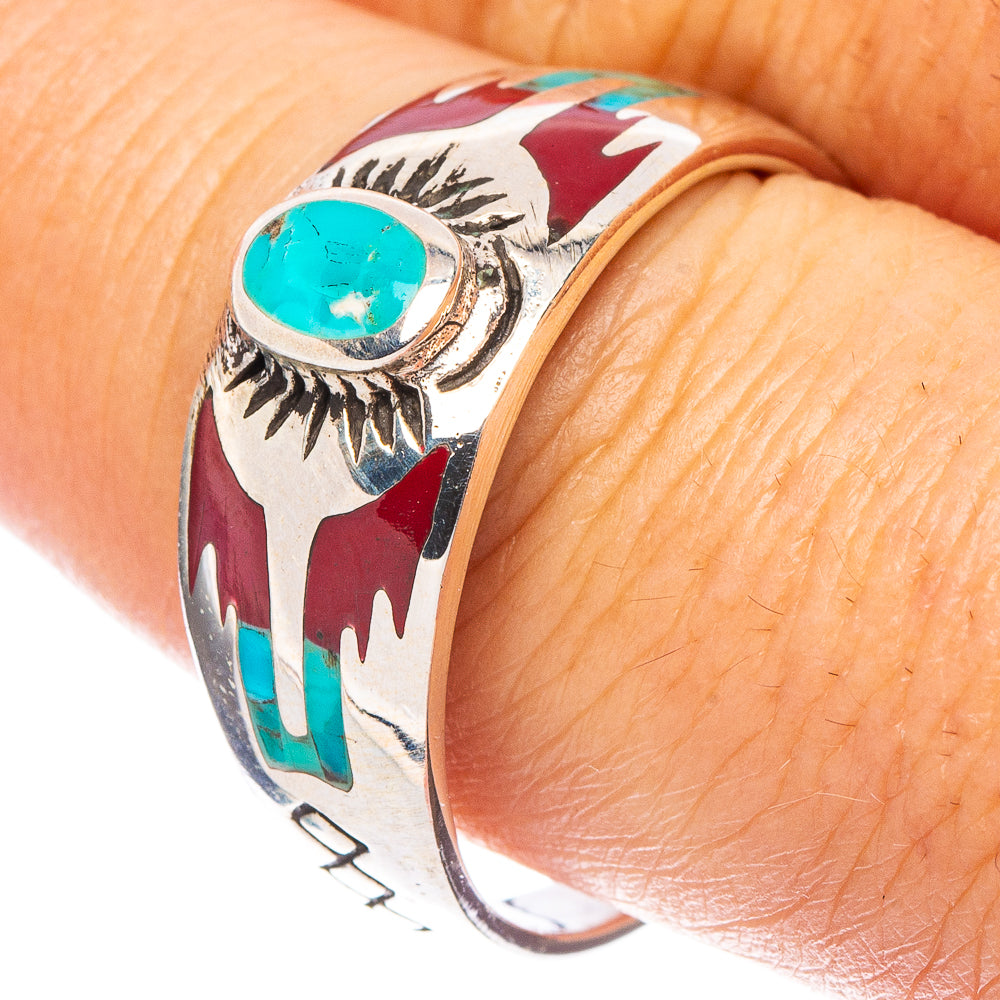 Rare Arizona Turquoise Ring Size 10.25 (925 Sterling Silver) R7319