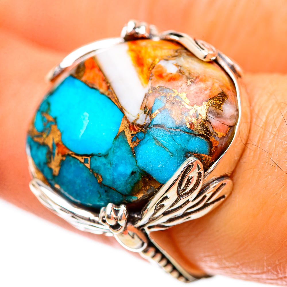 Spiny Oyster Turquoise Ring Size 7.75 (925 Sterling Silver) RING139036