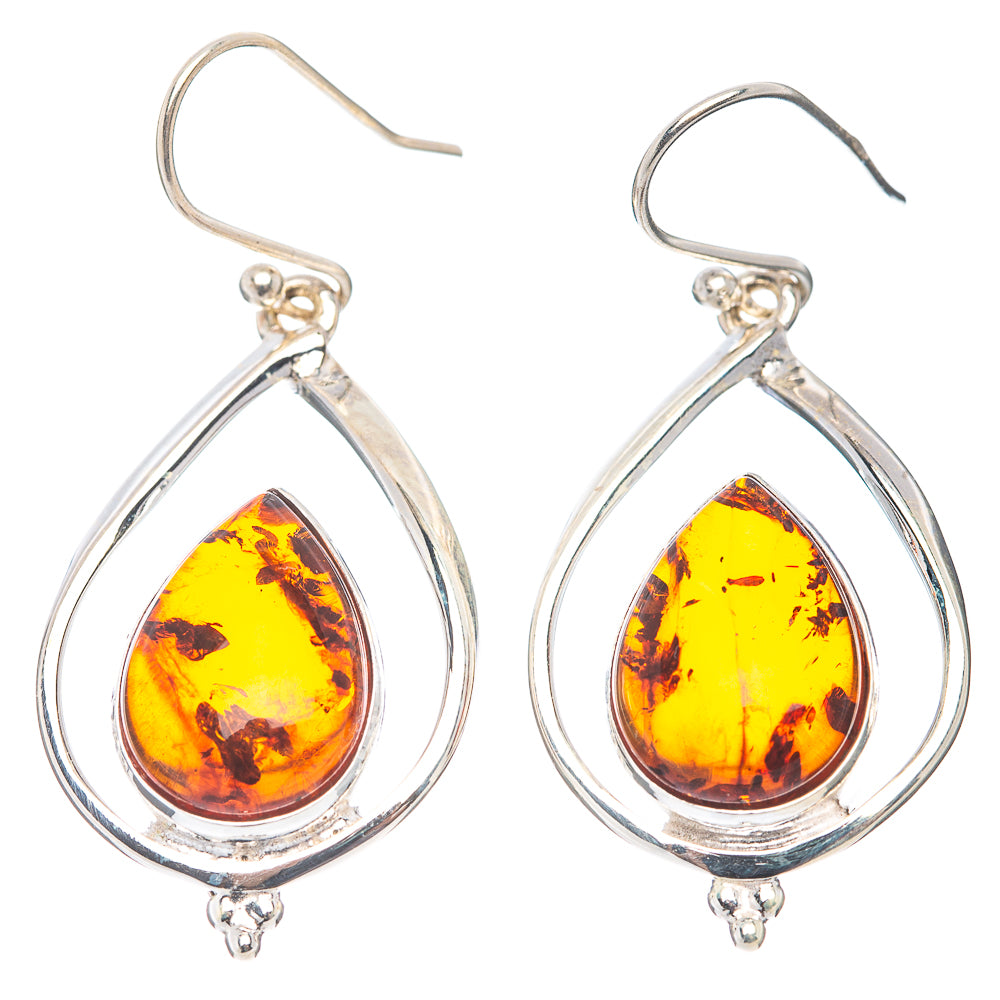 Premium Baltic Amber Earrings 1 5/8" (.925 Sterling Silver)