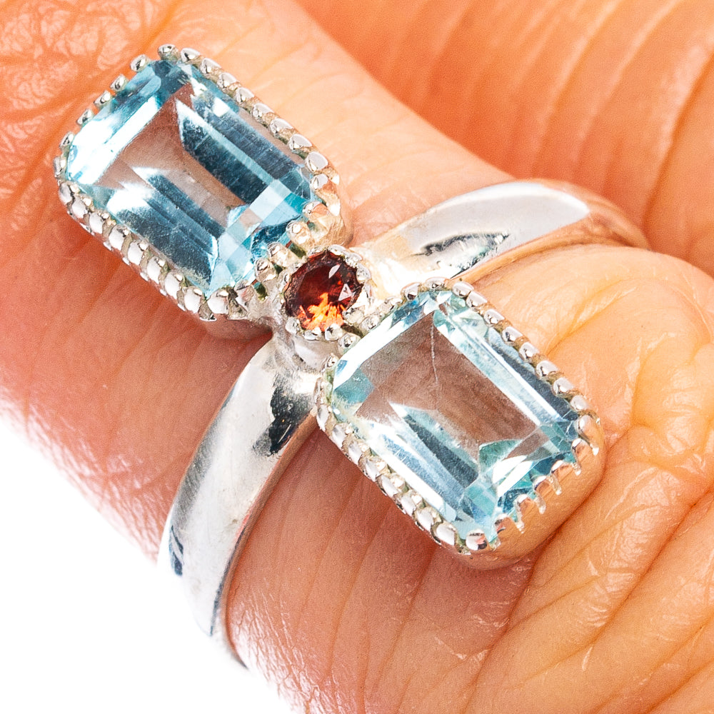 Blue Topaz Ring Size 5.75 (.925 Sterling Silver)